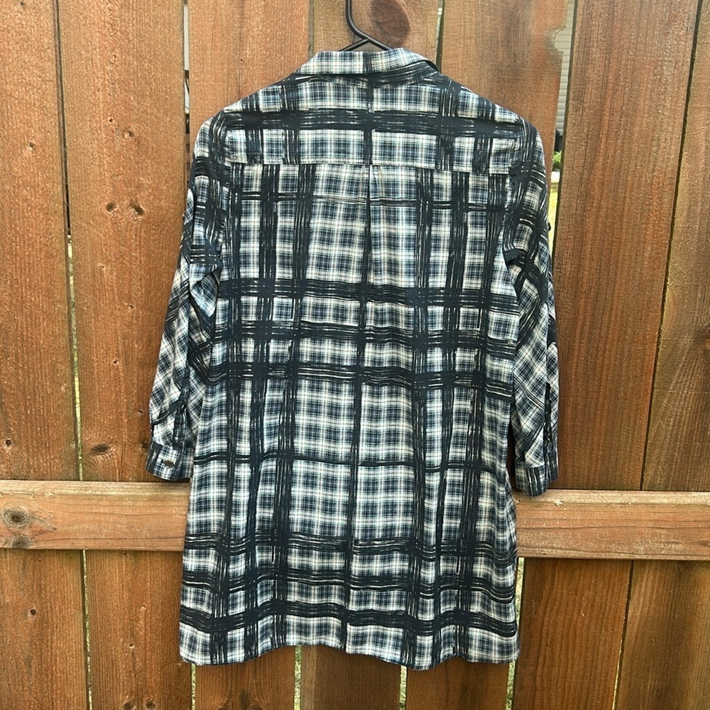 Burberry Brit Plaid Blue White Tunic Size XS - Picture 3 of 16